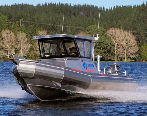 Custom pontoon boat manufactured by ORCA Engineering and Marine